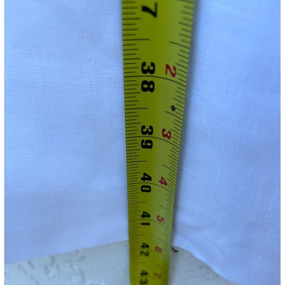 Zara Womens Pull On Elastic Waist Drawstring Linen Trouser Pants White Sz L - Picture 10 of 12